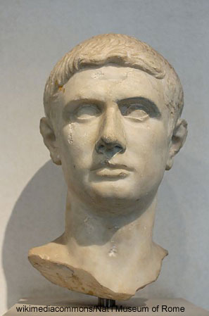 Brutus bust found in the Tiber, now in the Nat'l Museum of Rome.