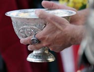 Roman weddings involved the placing of hands over a bowl of water and fire.